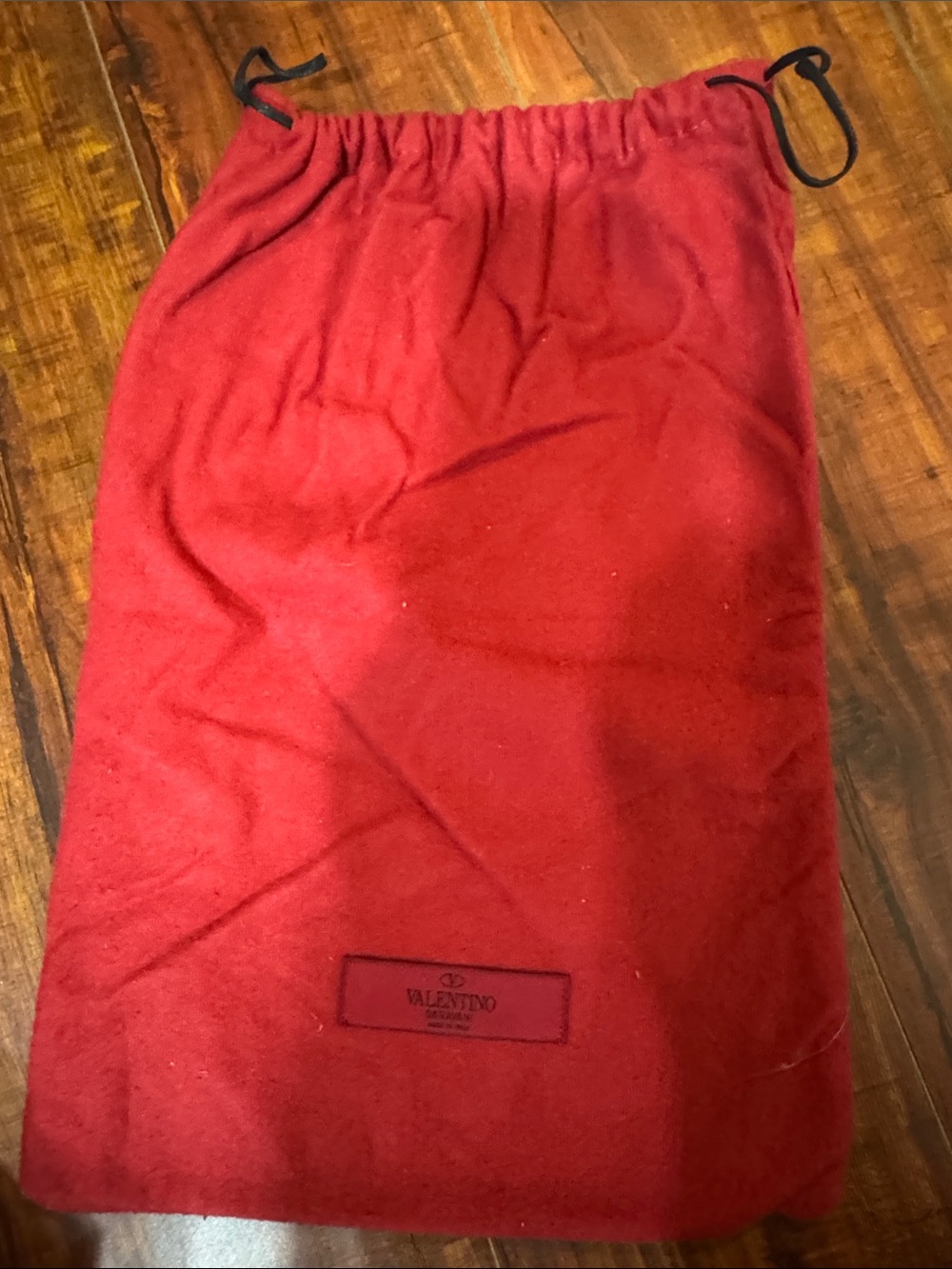Valentino Red Velvet Drawstring Shoe Dust Bag